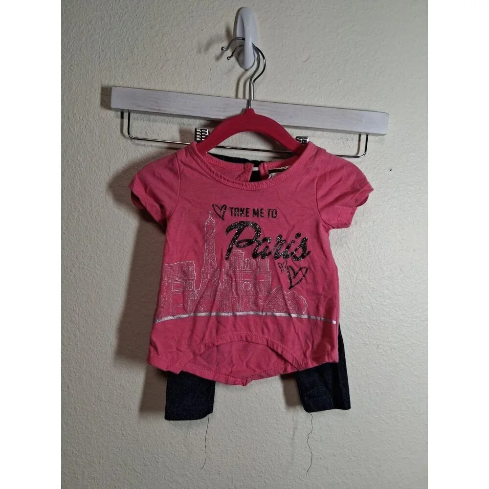 DIVA Outfit Paris Travel Baby Infant T-Shirt Leggings Girls Size 3-6 Months